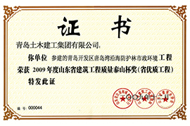 2009年度山东省建筑工程质量泰山杯奖（省优质工程）